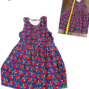 Lord and Taylor young people shop girls small corduroy fruit dress vintage